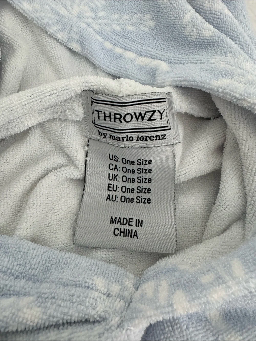 Light Blue Palm-Print Hooded Swim Coverup ~ Throwzy by Mario Lorenz - Picture 6 of 8